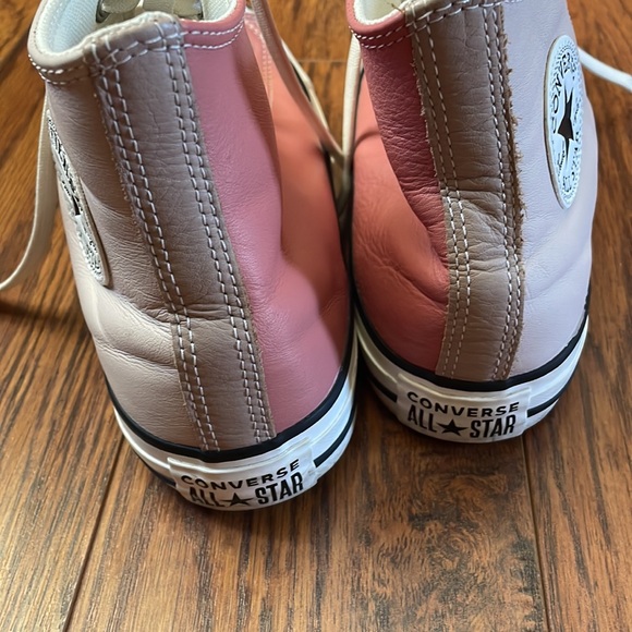 Converse Pink Two Tones Leather High Tops - Picture 6 of 6
